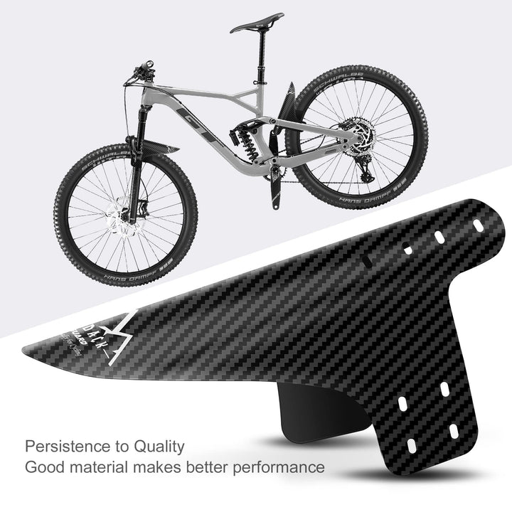 Bike Fender, Adjustable MTB Mud Guard, Front and Rear Compatible Mudguards fits 26, 27.5, 29 Fat Tire Bikes and All Disc Brake Bicycles