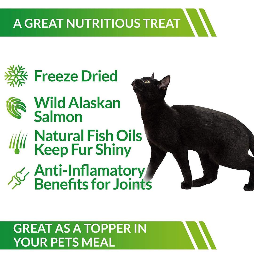 All Natural Freeze Dried Wild Alaskan Salmon Treats for Cats &amp; Dogs - Single Ingredient No Grain Snack with No Additives or Preservatives, 5 Ounce Bag