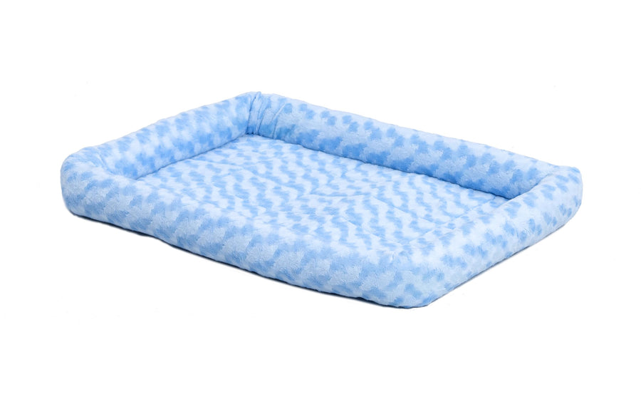 24L-Inch Blue Dog Bed or Cat Bed w/Comfortable Bolster | Ideal for Small Dog Breeds & Fits a 24-Inch Dog Crate | Easy Maintenance Machine Wash & Dry | 1-Year Warranty