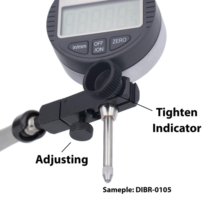 Digital Indicator with Magnetic Base Holder Stand, DIBR-0105 0-1 Inch/25.4mm, Inch/Metric Conversion, Auto Off