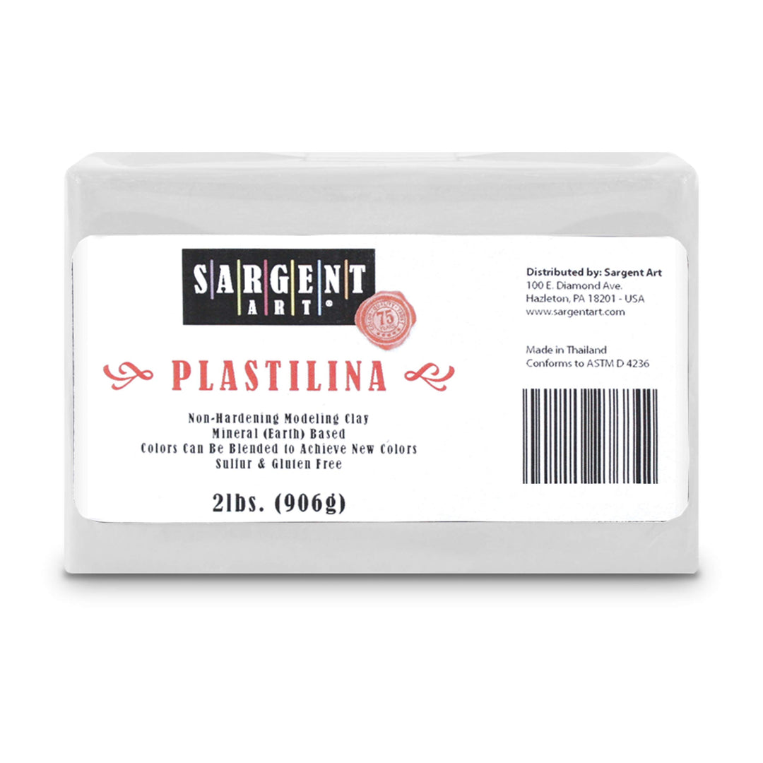 Plastilina Modeling Clay, White, 2 Pound, Non-Hardening, Long Lasting &amp; Non-Toxic, Great for Kids, Beginners, and Artists