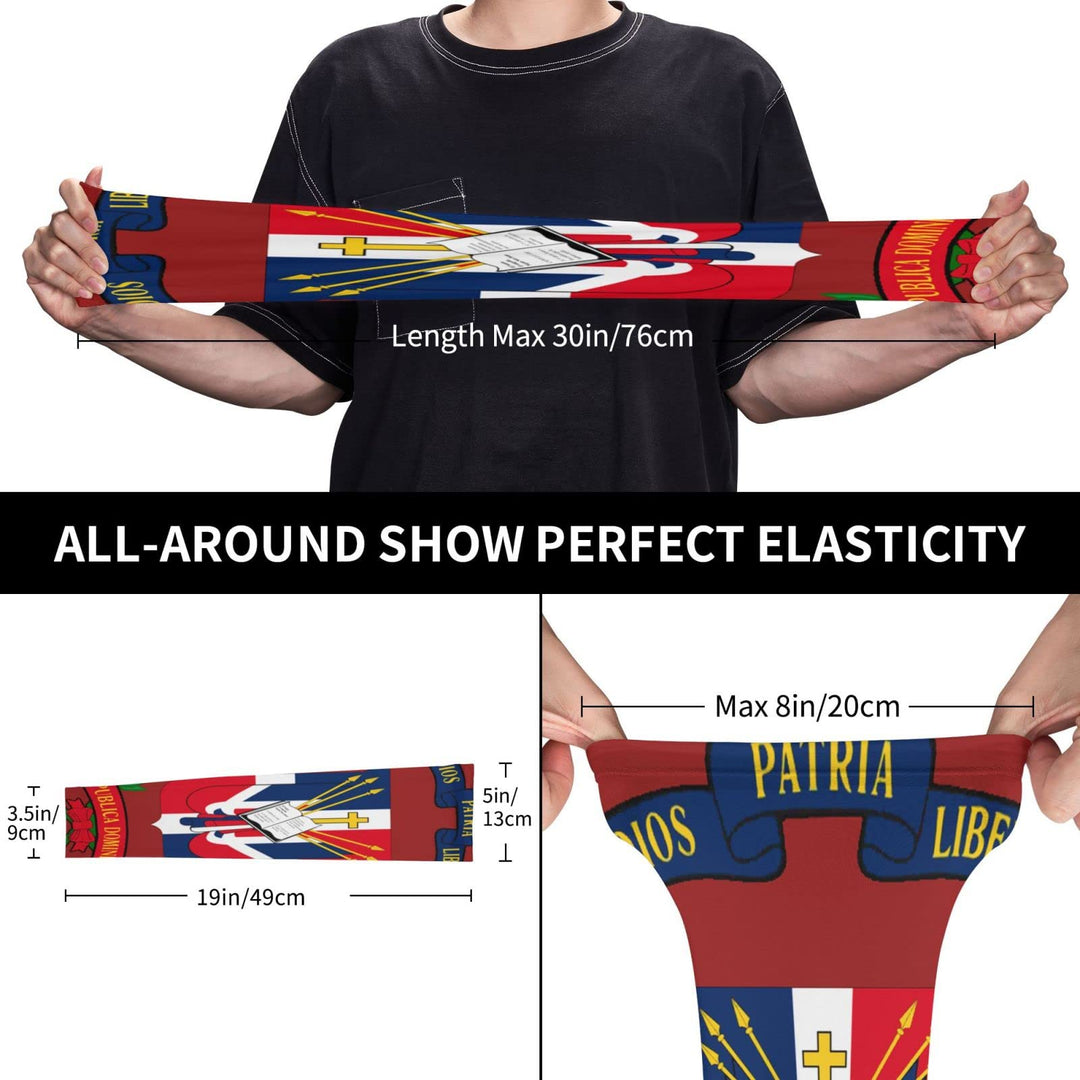 Dominican Republic Flag Arm Sleeves for Men Women Sun Protection Compression Cooling Sleeve for Basketball Running
