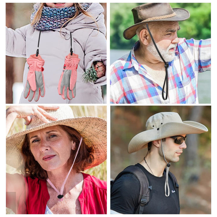 5pcs Hat Chin Strap, Hat Clip for Travel On Bag, Adjustable Hat Chin Straps for Wind, Hat Holder Clips for Travel, Golfing, Fishing, Cycling, Carry On