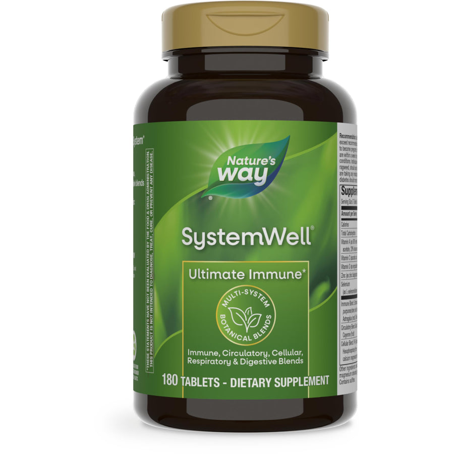 Systemwell Ultimate Immune*, with Vitamins C, A, D, Zinc, Selenium, Multi-System Botanical Blends Including Immune, Respiratory, Digestive, & Circulatory, 180 Tablets (Packaging May Vary)