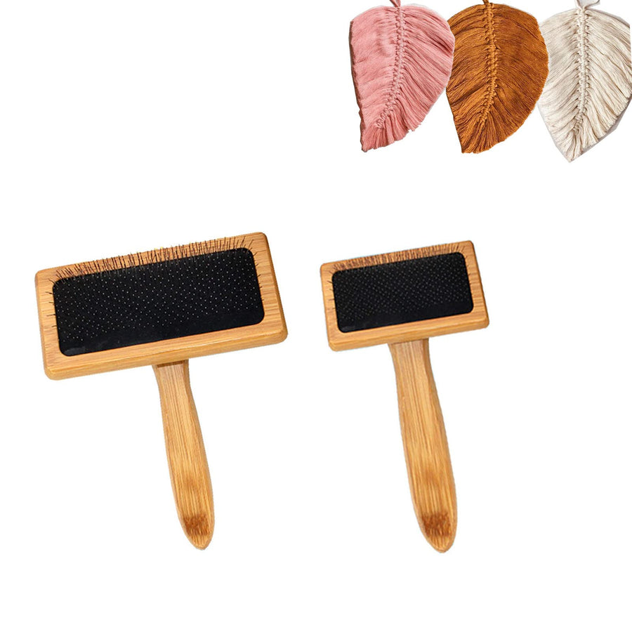 Large and Small Wooden Macrame Combs for Brushing Feathers Tassels Wall Hanging Craft Making Knitting (2 Macrame Combs)