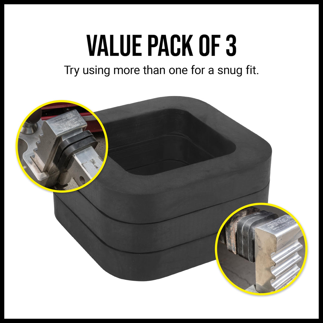 3 Pack Silencer Pads for 2 Inch Ball Mounts - Reduce Rattle and Noise Between Receivers and Tow Hitches - Fits Any Trailer Hitch Receiver