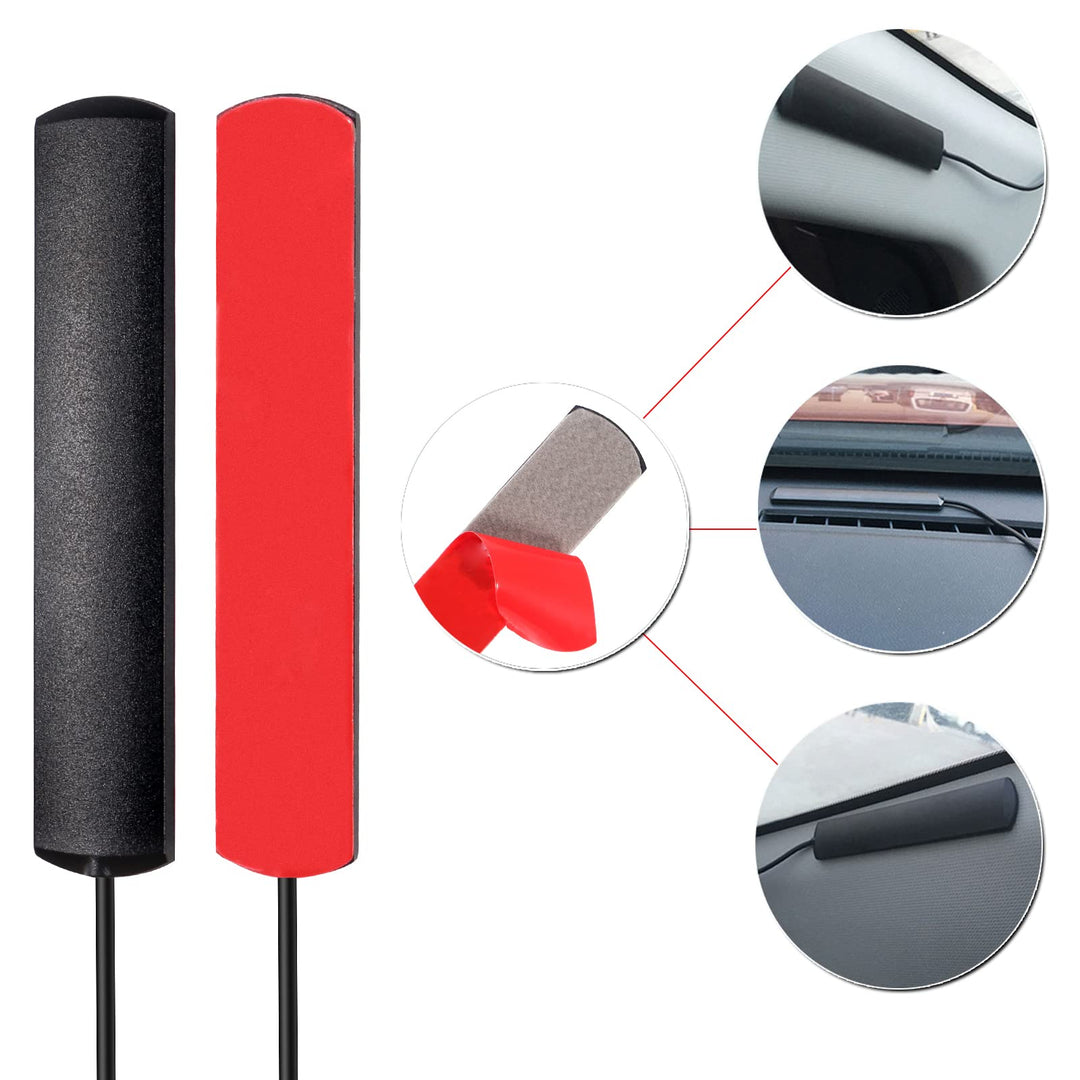 AEDIKO 2pcs Car Stereo FM Radio Antenna Hidden Windshie