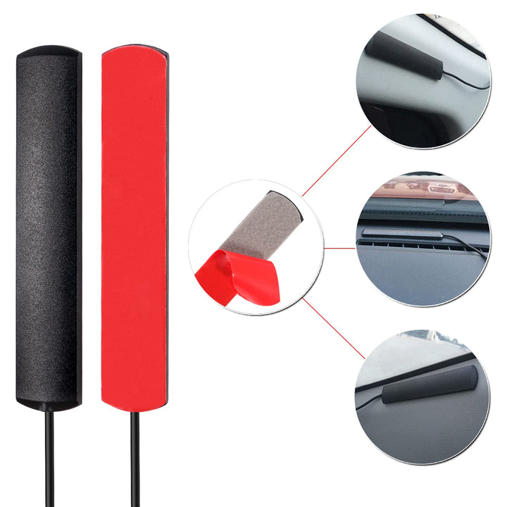AEDIKO 2pcs Car Stereo FM Radio Antenna Hidden Windshie