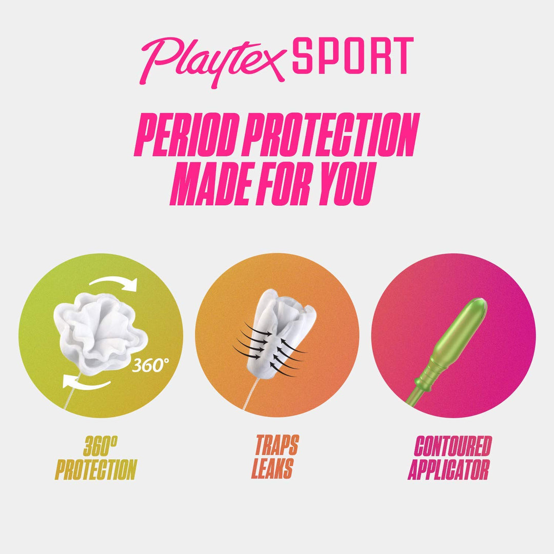 Playtex Sport Tampons, Regular Absorbency, Fragrance-Fr