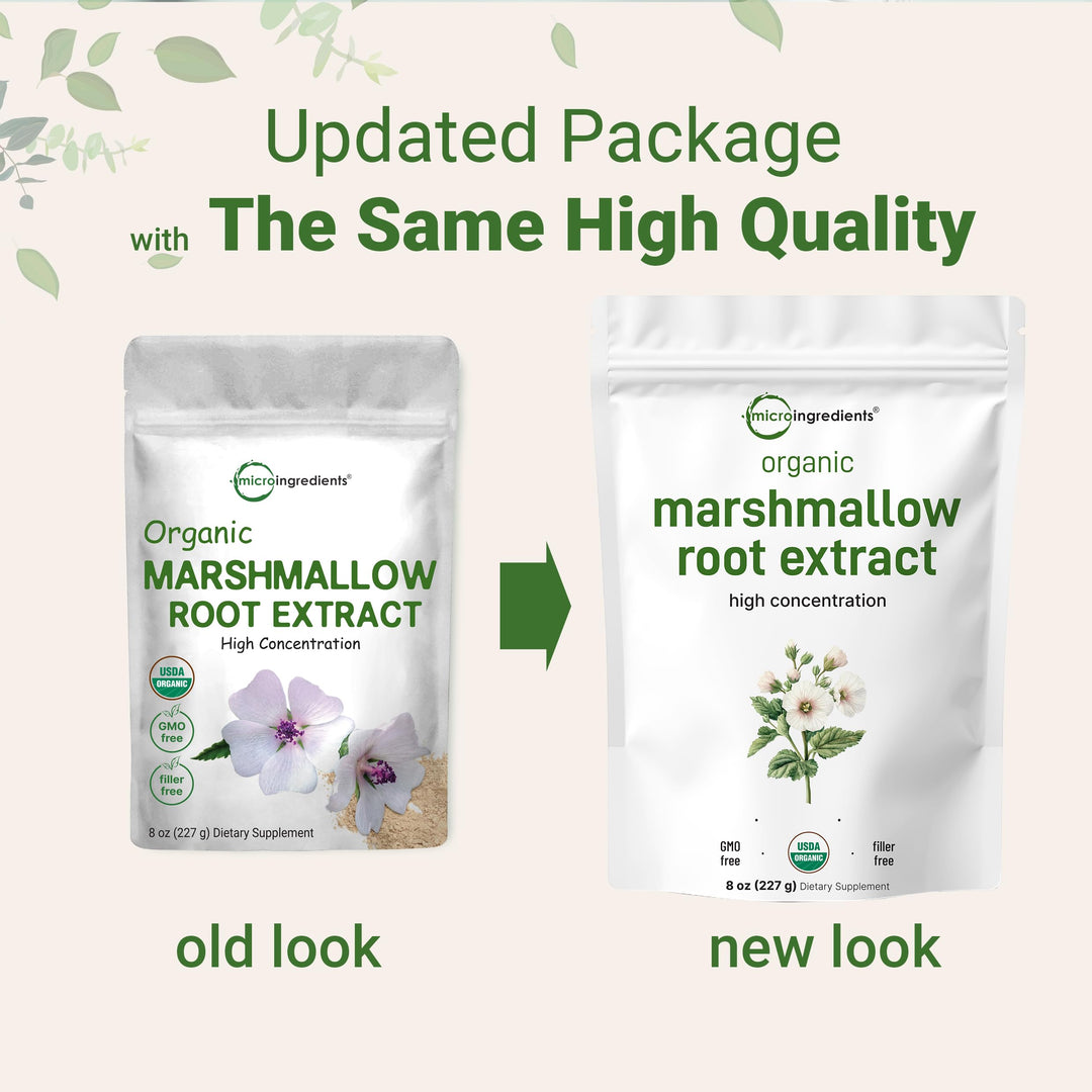 Organic Marshmallow Root Powder, 8 Ounce, Filler Free and Traditionally Used, Supports Digestive Gastrointestinal Health, Non-Irradiated and No GMOs, Vegan Friendly