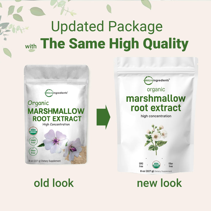Organic Marshmallow Root Powder, 8 Ounce, Filler Free and Traditionally Used, Supports Digestive Gastrointestinal Health, Non-Irradiated and No GMOs, Vegan Friendly