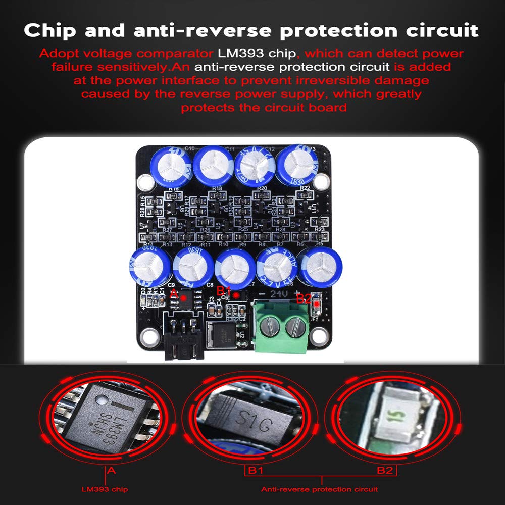 BIGTREETECH UPS 24V V1.0 Resume Printing While Power Off Module Sensor for SKR V1.4 Turbo/SKR Mini E3 V3.0/Octopus V1.1/Manta M4P/M5P/M8P, Ender-3 CR-10 3D Printer Parts