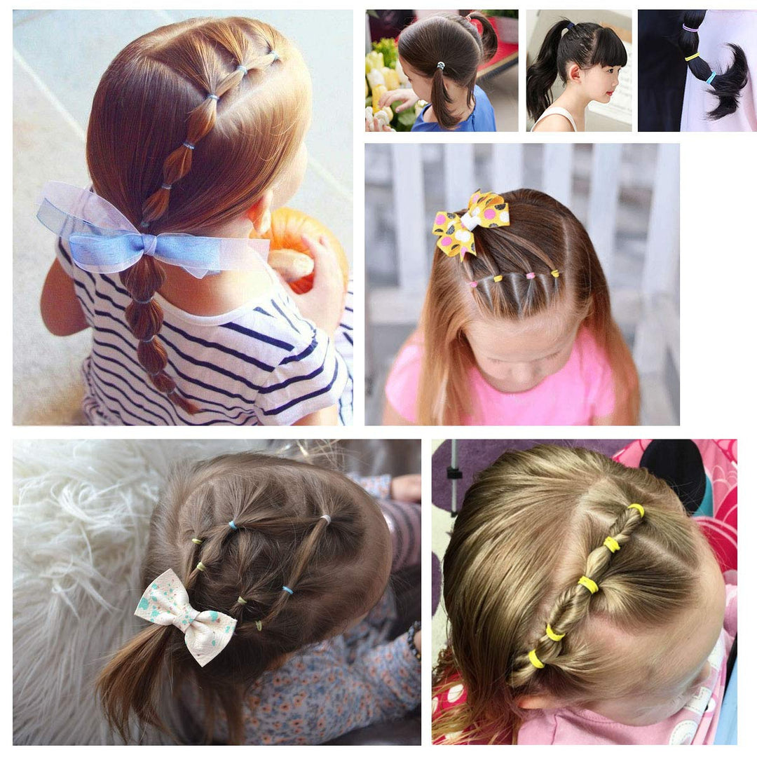 Baby Hair Ties for Girls - 200Pcs Small 1 Elastic Toddler Hair Ties Ponytail Holders Hair Ties for Baby Girls Infants Kids Hair Accessories (Color A)