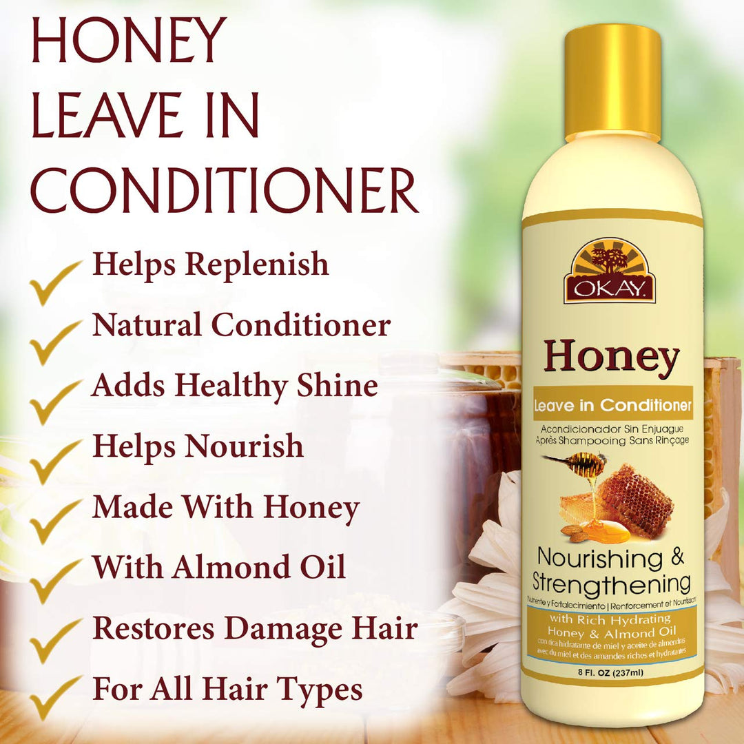 OKAY Honey Nourishing &amp; Strengthening Leave-in Conditioner, 8 Ounce