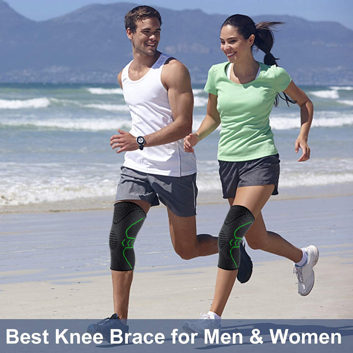 2 Pack Knee Brace, Knee Compression Sleeve Support for Men &amp; Women | Knee Support for Running, Basketball, Weightlifting, Gym, Workout, Sports