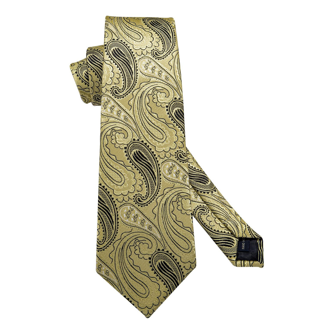 HISDERN Paisley Floral Wedding Tie Handkerchief Woven C