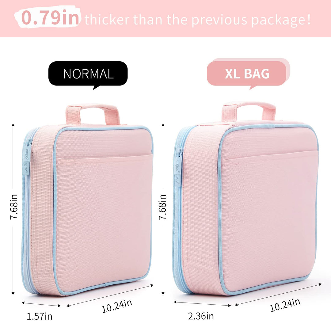 bible case for women bible cover for men Multi-Functional Stationery Zipper Pencil ipad case 11 inch Pencil Bags planner accessories for Travel School Office Pink xl