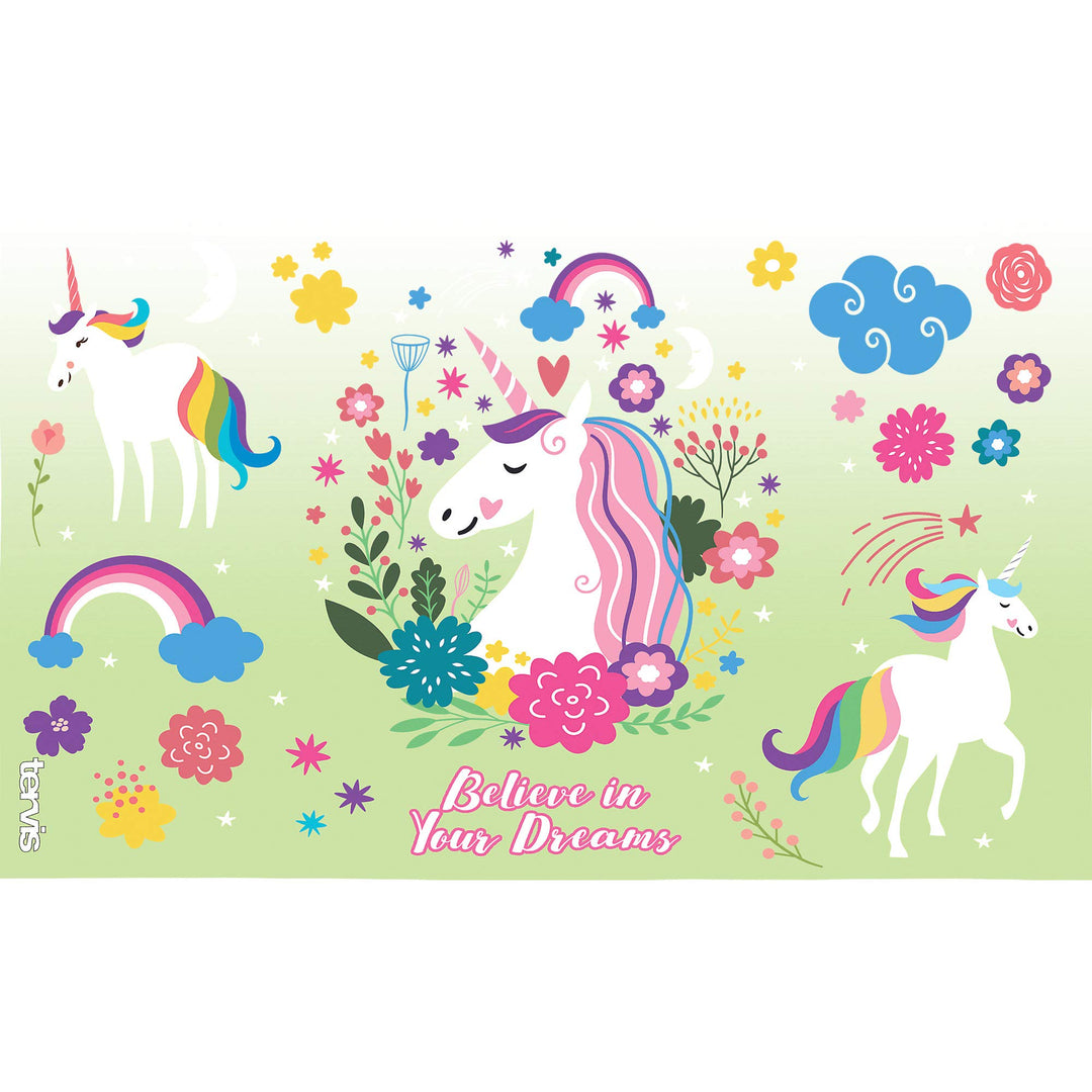 Believe In Dreams Unicorn Made in USA Double Walled Insulated Tumbler Travel Cup Keeps Drinks Cold &amp; Hot, 10oz Wavy, Classic