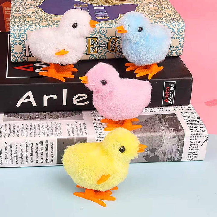 Bunny and Jumping Chick Wind Up Toys Novelty Chicken Hopping Windup Toy for Kids Toddlers Adult Easter Egg Hunt Basket Stocking Stuffers Party Favors Goody Bag Fillers Gifts (Colorful-1)