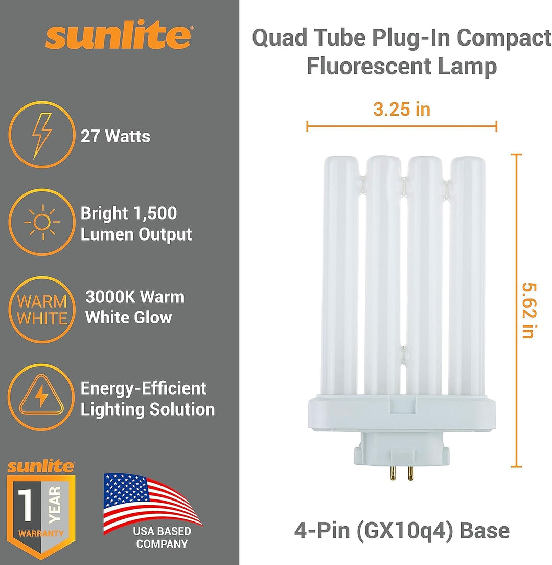 Sunlite FML27/65K Quad Tube Plug-in Compact Fluorescent
