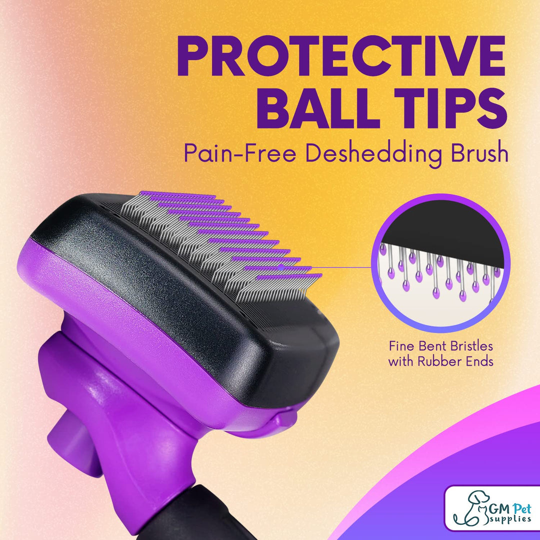 GM Pet Supplies Self Cleaning Slicker Brush | This is The Best Dog and Cat Brush for Shedding and Grooming | Our Pet Brushes Are Suitable for All Hair Lengths