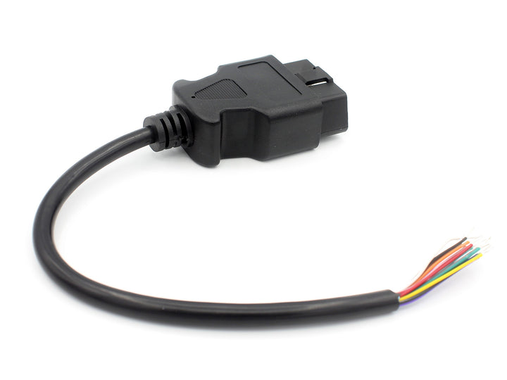 LoongGate OBD-II 16 Pin to to End Open Plug Wire - OBD2 Male 16 Pin Connector Round Extension Diagnostic Cable(1ft/0.3m) (Male)
