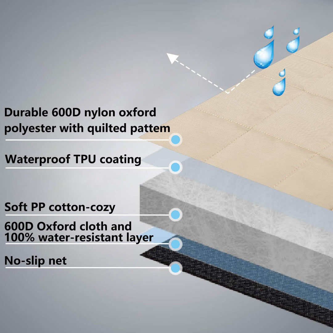 Dog Car Seat Cover for Back Seat Waterproof Backseat Protector, Nonslip Rear Seat Cover for Kids,Universal Size Fits Cars Trucks SUVs (Beige)