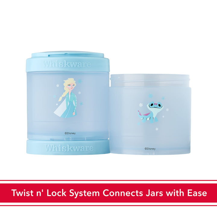 Whiskware Disney Princess Frozen, Stackable Snack Containers for Infants, Kids, and Toddlers, Durable Food Storage Containers for Daycare, Car, and Airplane Travel, Dishwasher Safe, Anna and Olaf