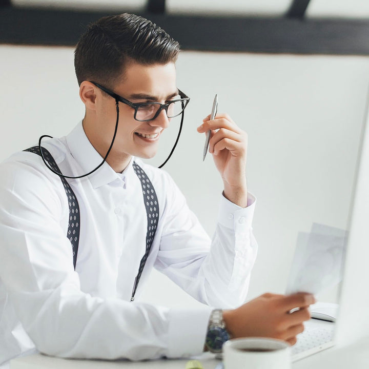 Eyeglass Retainer | Supercord | Eyeglass Holder | Black, 6pk | w/Microfiber Cloth, Screwdriver