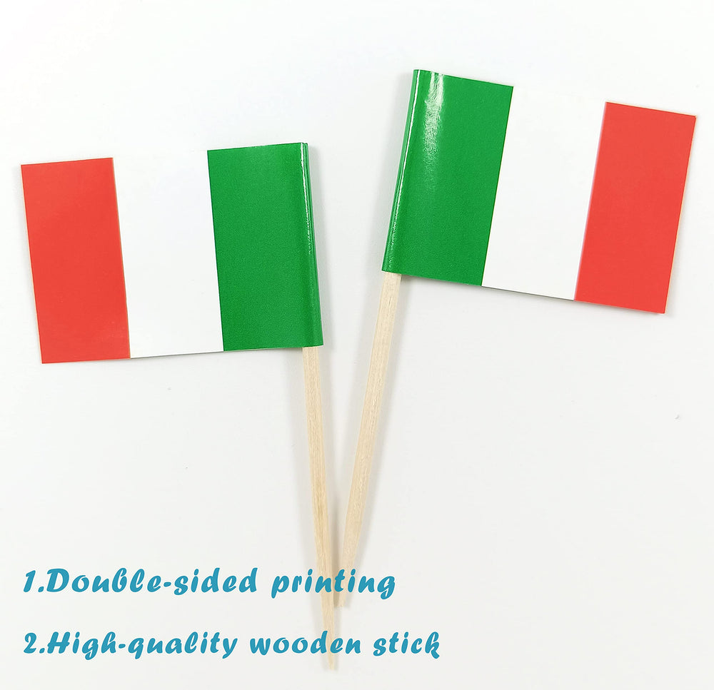 Italy Toothpick Flag Italian Mini Small Cupcake Topper Flags, 200pcs