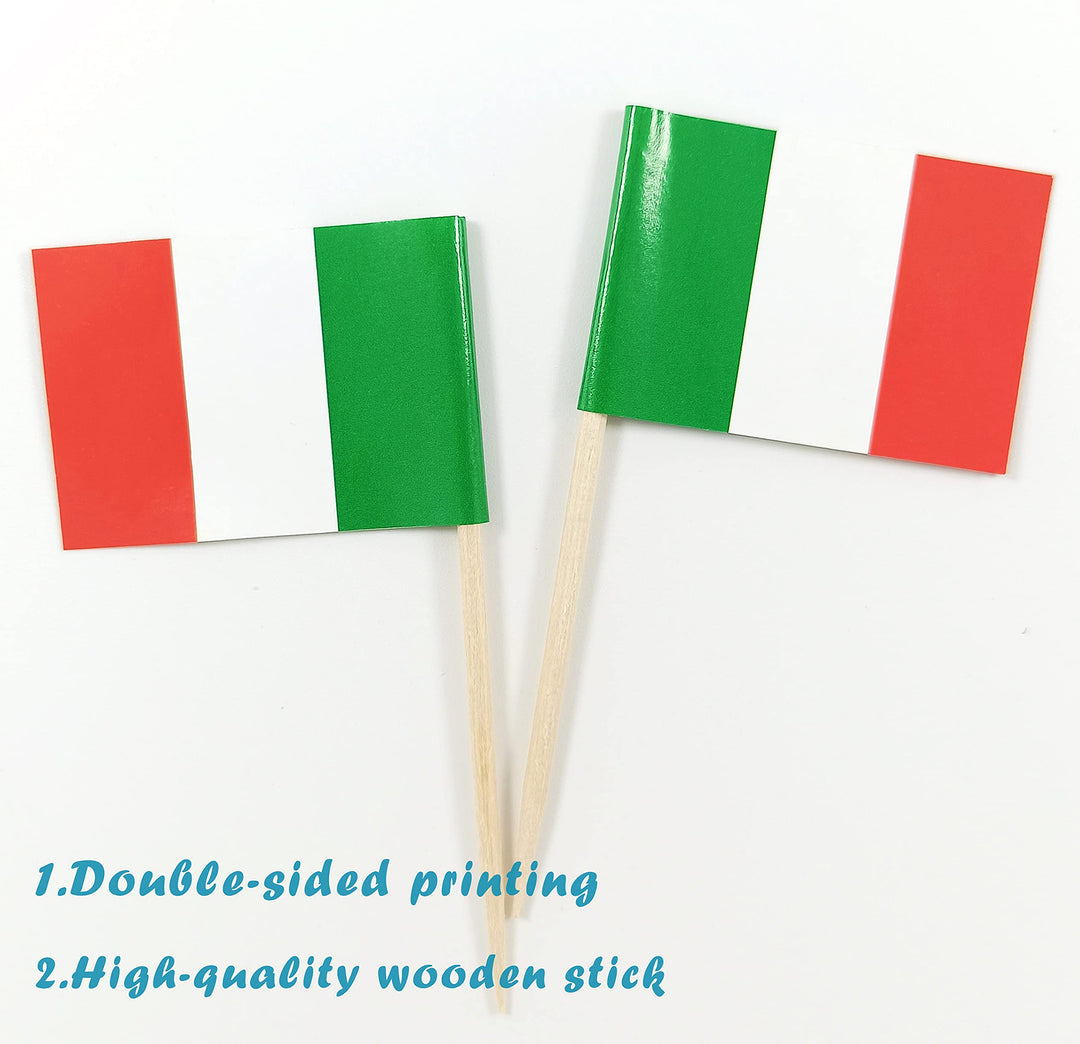 Italy Toothpick Flag Italian Mini Small Cupcake Topper Flags, 200pcs