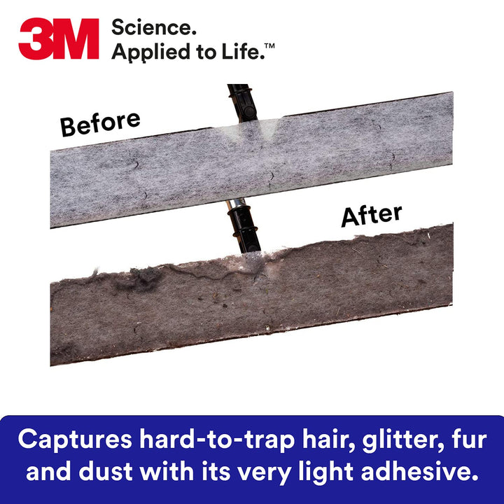 3M Easy Trap Sweep and Dust Sheets, 1 Roll of 60 8 x 6 Sheets, Disposable Easy Sweep Floor Duster, Picks Up 8x More Dirt, Dust, Sand, Hair, Works on Dry or Wet Surfaces, Hardwood Floors, 59152W