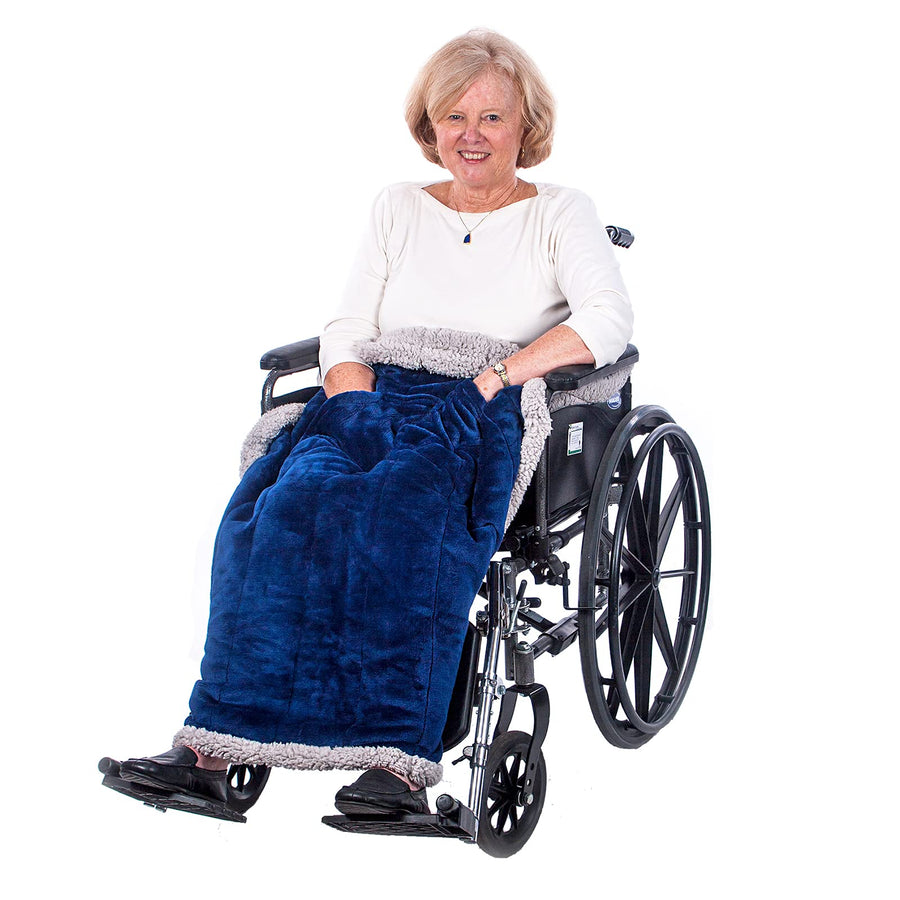 Granny Jo Products Heavyweight Wheelchair Blanket, Navy