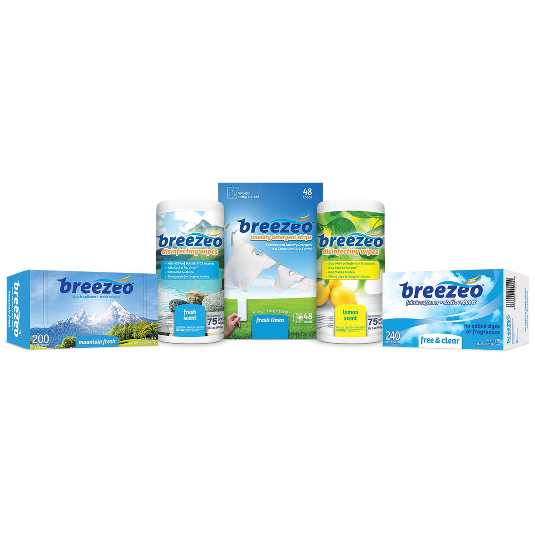 Breezeo Fabric Softener Dryer Sheets, Mountain Fresh, 2