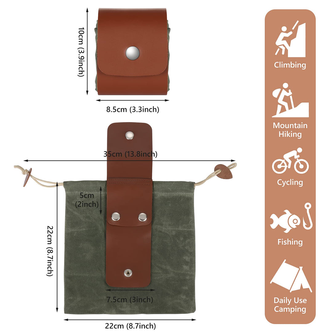 Foraging Bag, Waxed Canvas Foraging Pouch, Collapsible Mushroom Bag Mushroom Foraging Bag Bushcraft Bag for Camping Hiking