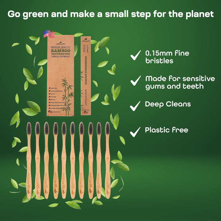 Bamboo Toothbrush I Soft Bristles Best for Sensitive Gu