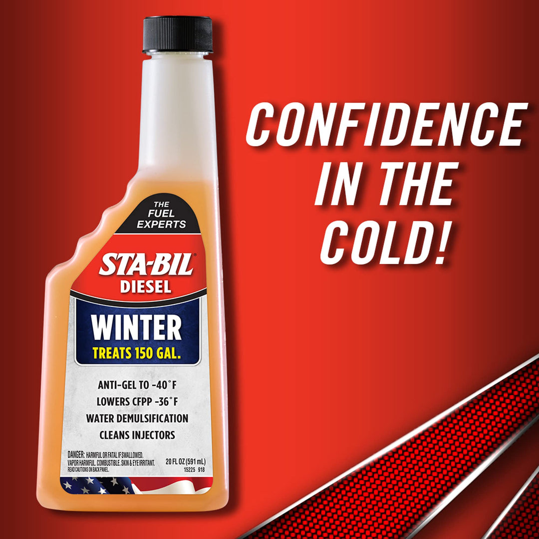 Diesel Winter Anti-Gel - Prevents Fuel Gelling Down to -40 Degrees Fahrenheit - Cleans Injectors - Treats 250 Gallons of Diesel Fuel, 20 fl. oz. (15225),Orange