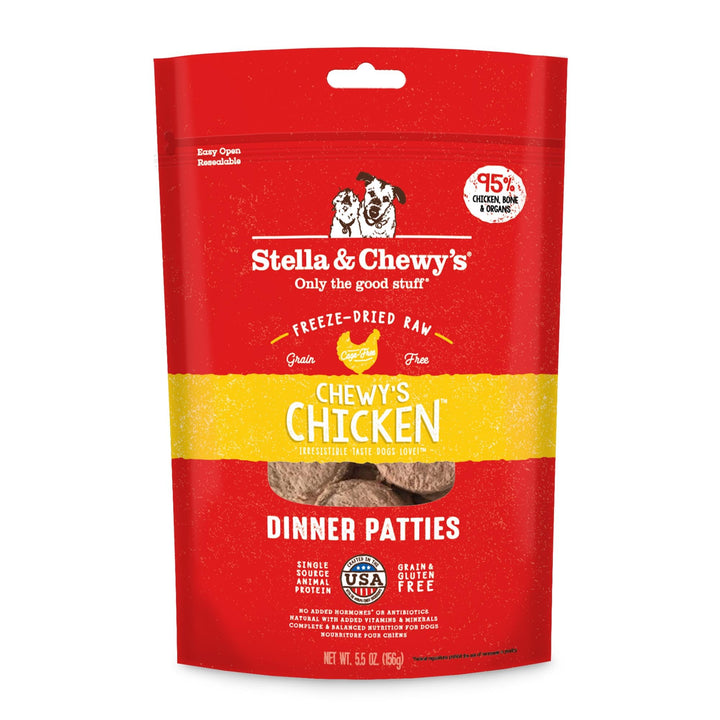 Stella &amp; Chewy&#39;s Freeze Dried Raw Dinner Patties – Grain Free Dog Food, Protein Rich Chewy’s Chicken Recipe – 5.5 oz Bag