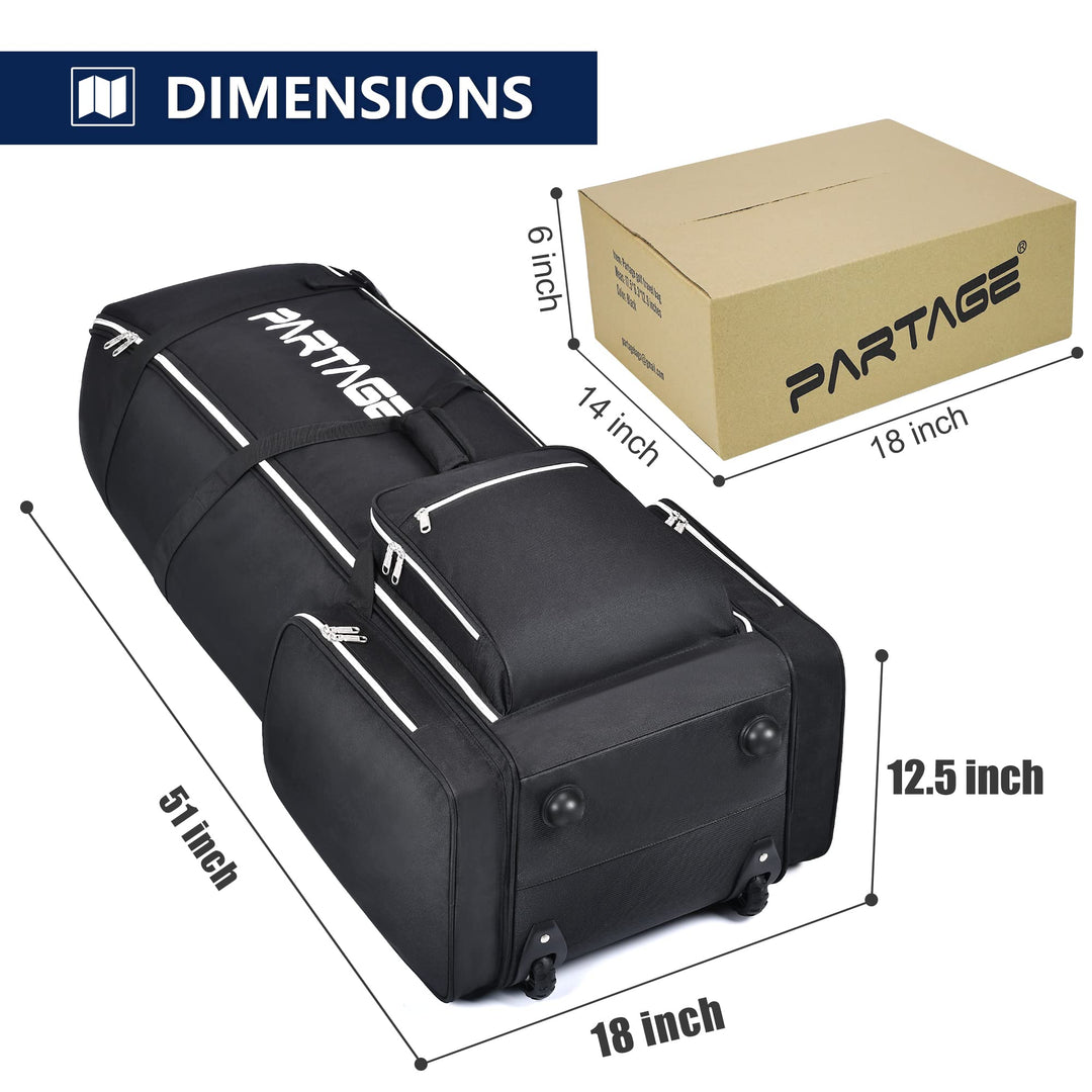 Golf Travel Bag with Wheels,Golf Travel Case for Airlines, 600D Heavy Duty Oxford -Black