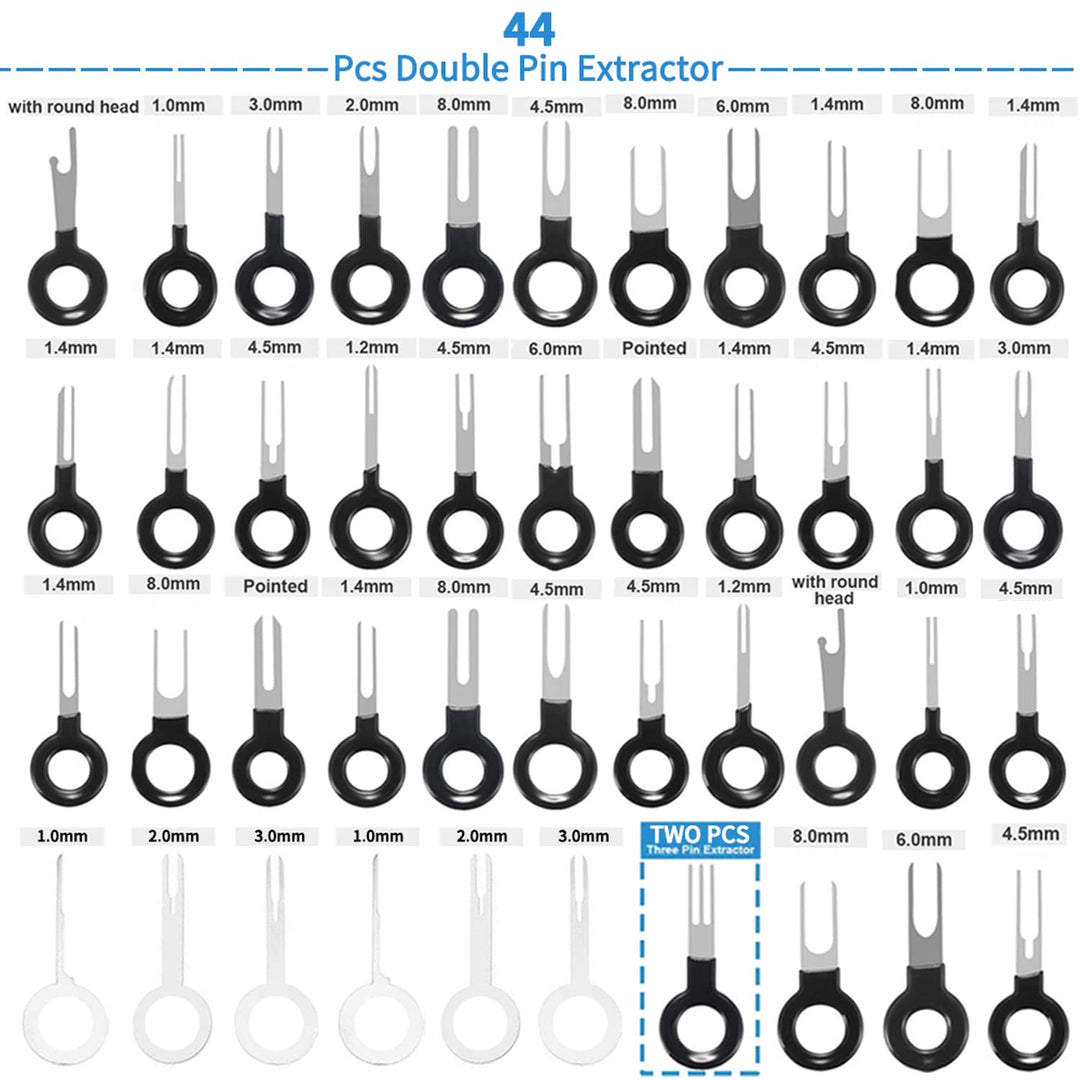 60pcs Terminal Removal Tool kit,Pins Terminals Puller Repair Tools for Car Pin Extractor Electrical Wiring Crimp Connectors,Key Extractor Depinning Tool Set