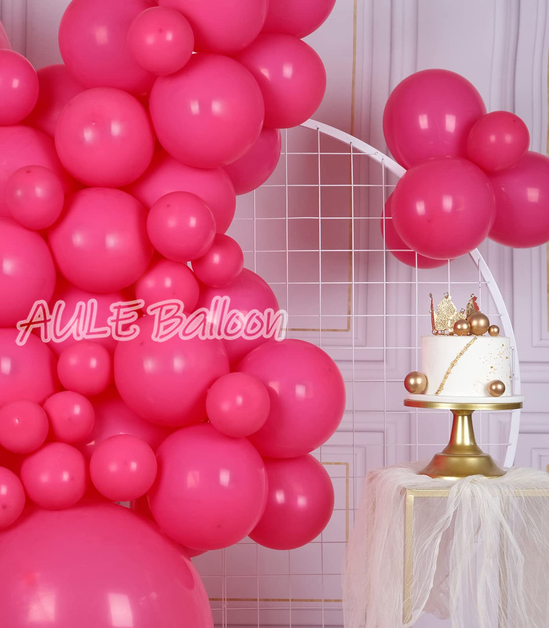 Fuchsia Balloons 100 Pack 12 inch Helium Chrome Latex Party Decoration Balloons