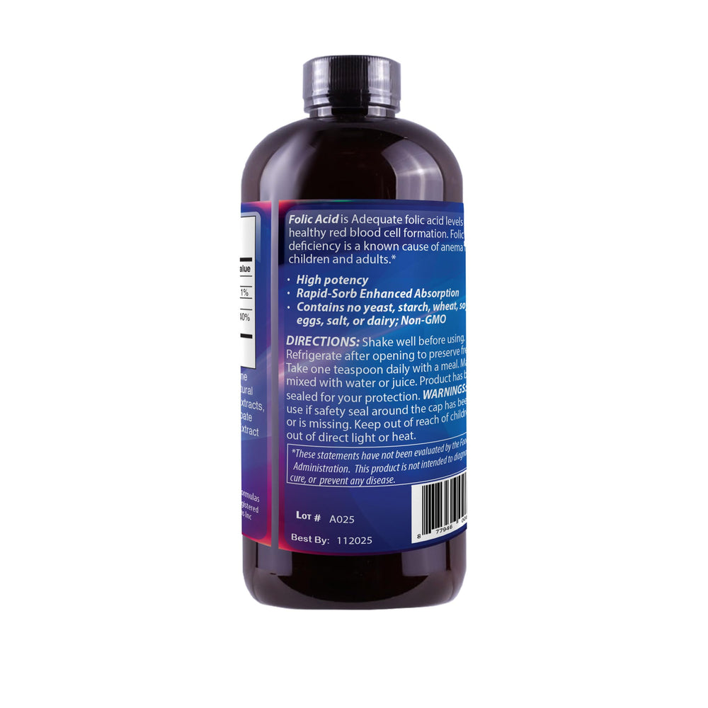 Liquid Folic Acid 800 MCG, 8 oz.