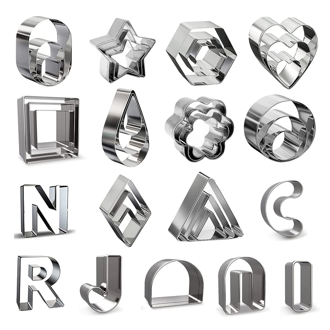 37pcs Polymer Clay Cutters,Stainless Steel Cutter Tools Molds for Earring Jewelry Making