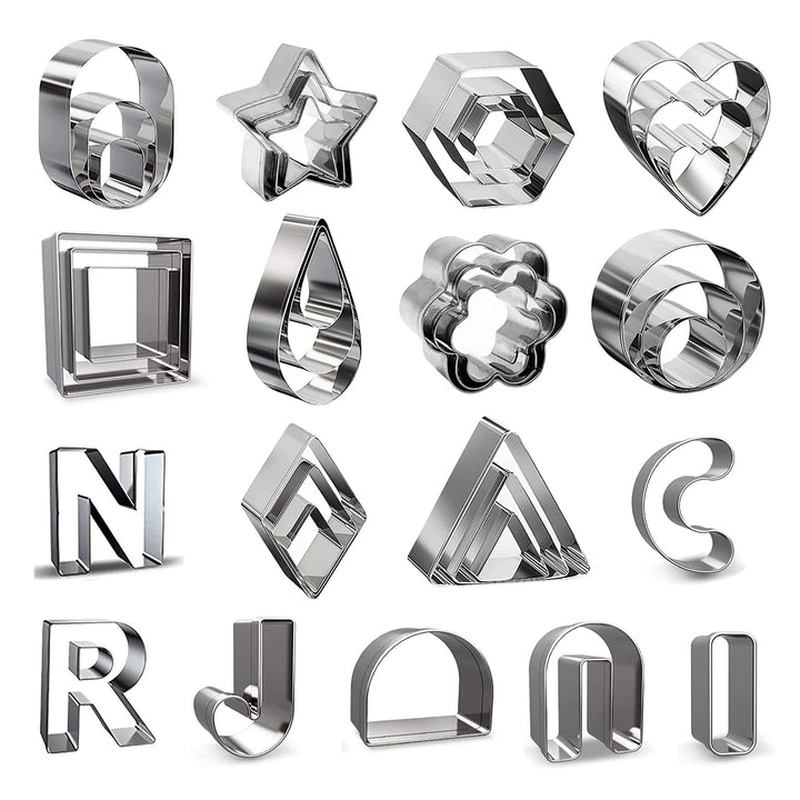 37pcs Polymer Clay Cutters,Stainless Steel Cutter Tools Molds for Earring Jewelry Making