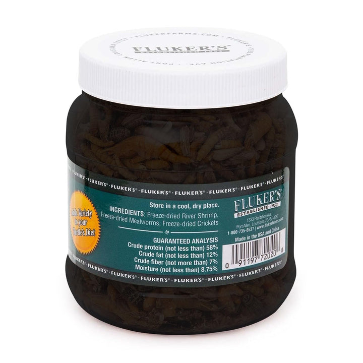 Fluker's Medley Treat for Aquatic Turtles, River Shrimp, Mealworms, and Crickets, 1.5 oz
