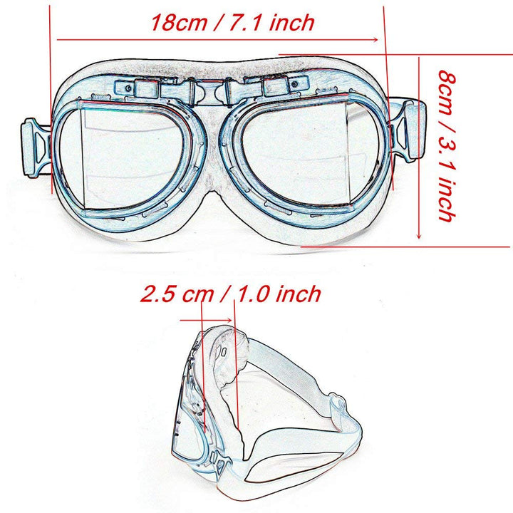 MUXSAM Vintage Motorcycle Goggles, ATV Motocross Goggle