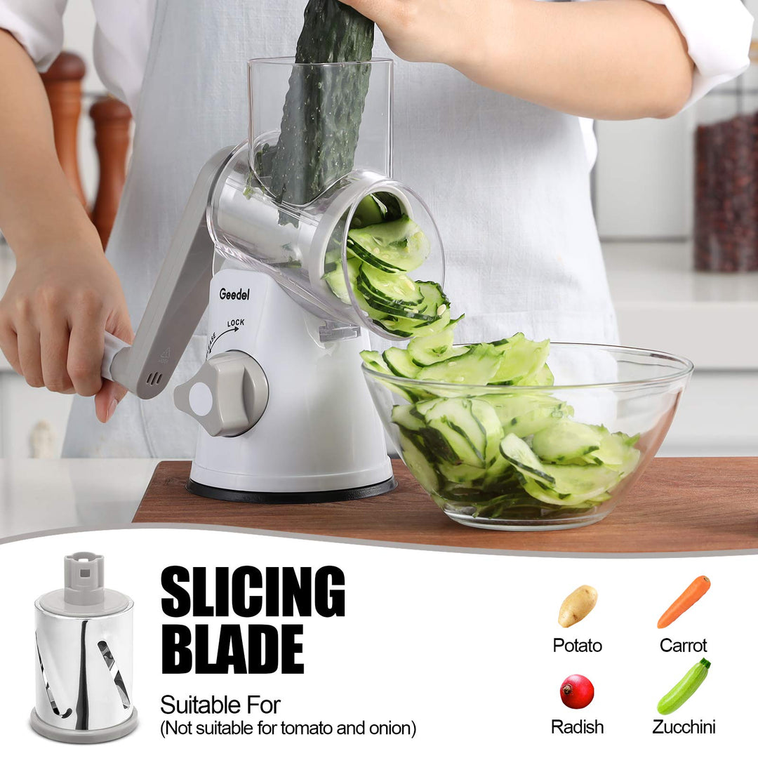 Geedel Rotary Cheese Grater, Kitchen Mandoline Vegetabl
