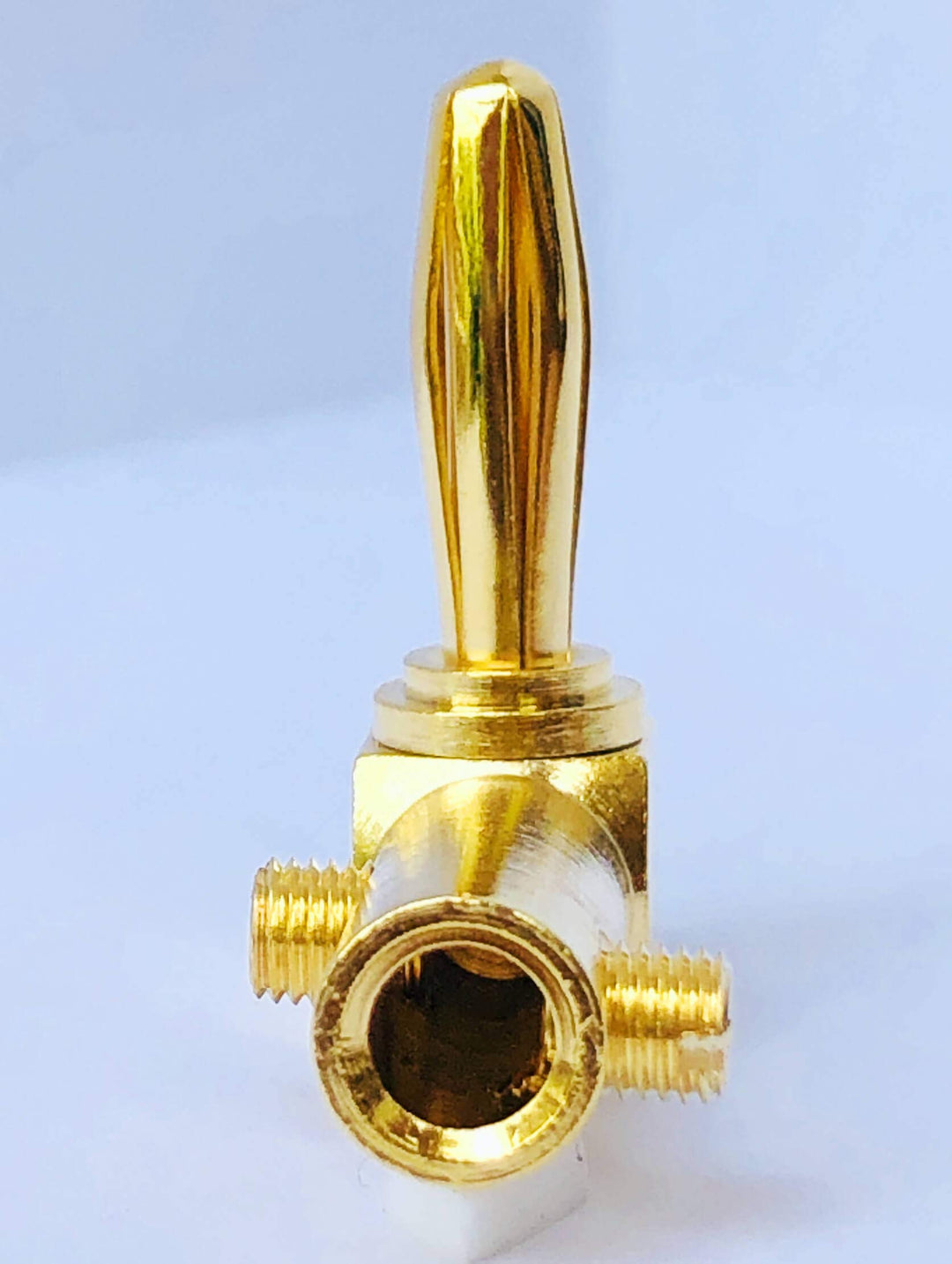Goaycer 4mm Banana Plugs Right Angle 6 Pairs, 24k Gold 