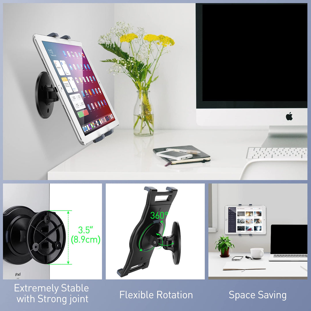 AboveTEK iPad Wall Mount, Swivel 360° Rotating Tablet H