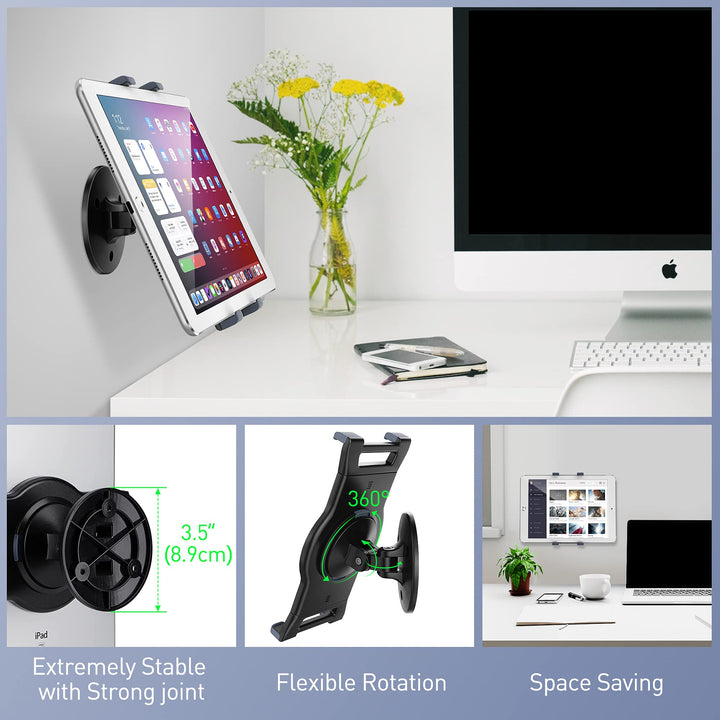 AboveTEK iPad Wall Mount, Swivel 360° Rotating Tablet H